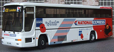 First Southern National Volvo B10M Plaxton Premiere National Express Poppy Appeal.